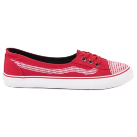 J. Star Rote Turnschuhe weiß