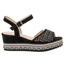 Groto Gogo Wildledersandalen mit Zirkonia schwarz