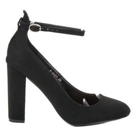 Ideal Shoes Pumps mit Schnalle befestigt schwarz