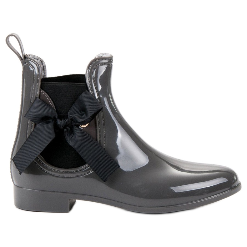 Kayla Galoschen mit Schleife schwarz grau