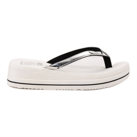 SHELOVET Keil-Flip-Flops weiß