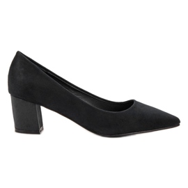 Small Swan Bequeme Wildleder Pumps schwarz