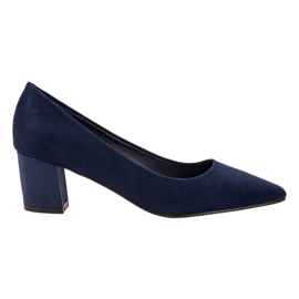 Small Swan Bequeme Wildleder Pumps blau
