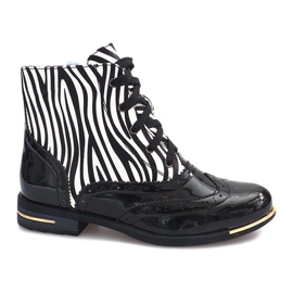 Zebra 6722-1 Schwarzer Stiefel weiß