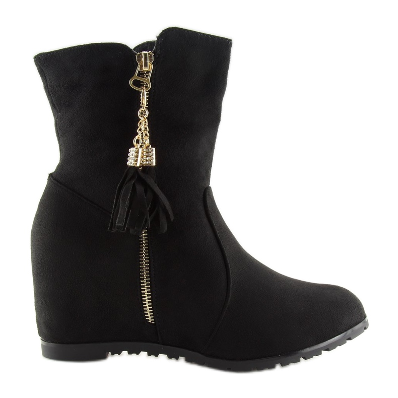 Schwarz Schwarze Keilstiefel AB02-36 Schwarz