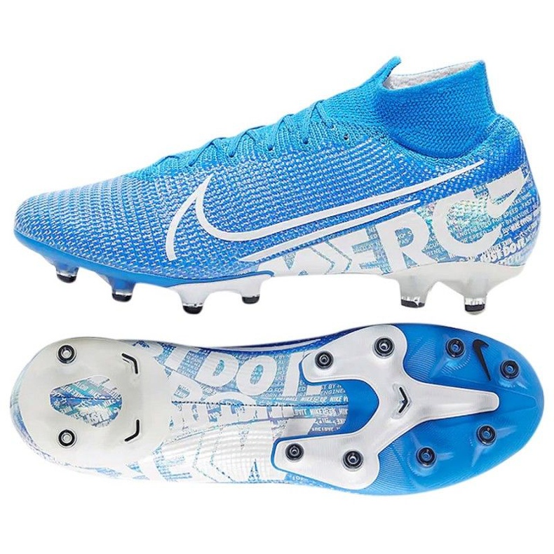 Nike Mercurial Superfly 7 Elite Ag Pro M AT7892 414 blau weiße Schuhe mehrfarbig