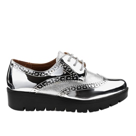 Silberne Schnürschuhe TL-60 grau