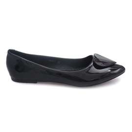 Lackierte Ballerinas mit Herzen 4003 Schwarz
