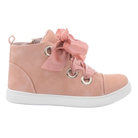 Wildleder Booties mit Schleifen TL0147 Pink rosa