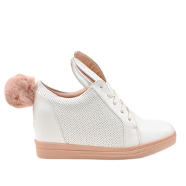 Weiße Sneaker auf den Keilhäschen H6211-9