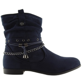 Marineblaue Stiefel 3767 Blau navy blau