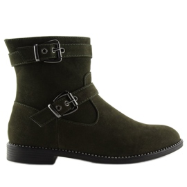 Grüne flache Stiefel MB188-266 Grün