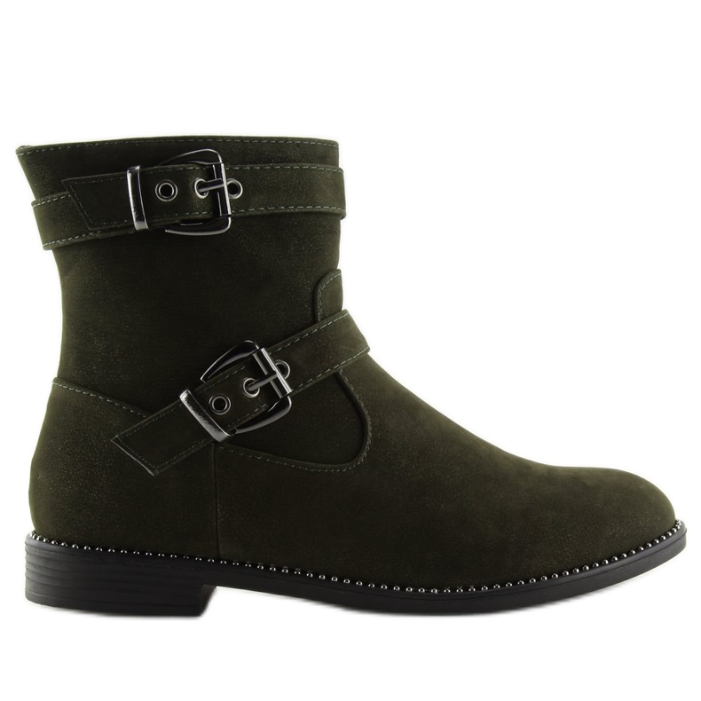 Grüne flache Stiefel MB188-266 Grün