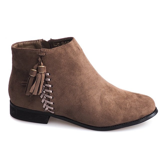 Boho 99-8 Taupe Wildleder Stiefeletten mehrfarbig
