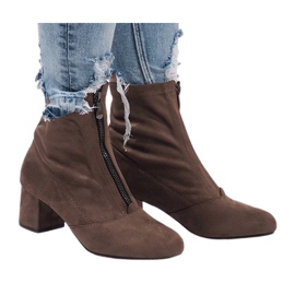 Khaki Wildlederstiefel mit FOZ-01 Reißverschluss mehrfarbig grün