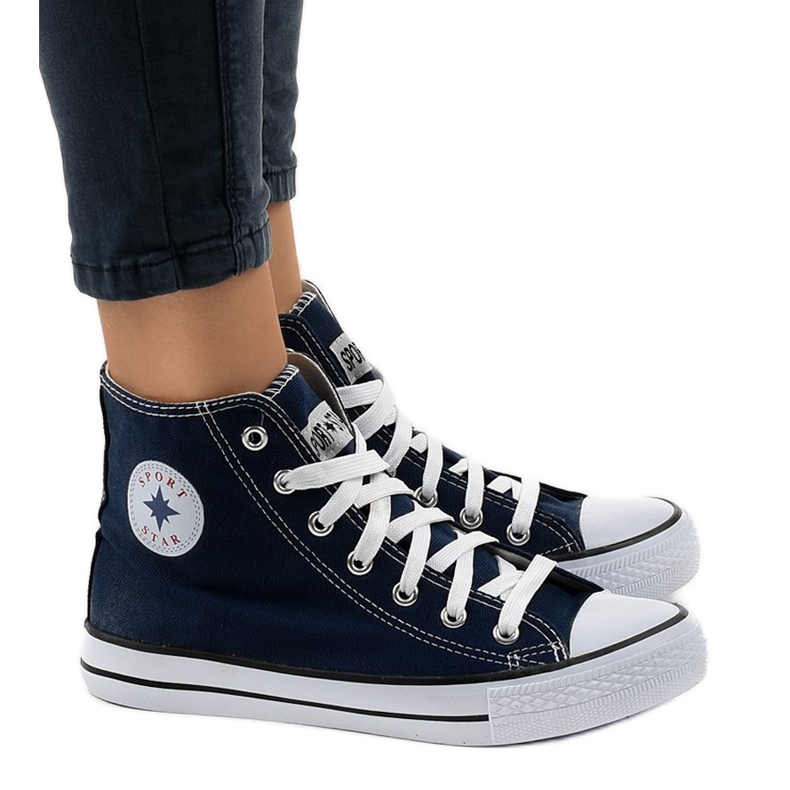 Klassische hohe Sneakers in Marineblau DTS8224-4 navy blau