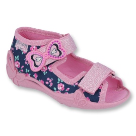 Befado gelbe Kinderschuhe 242P094 marineblau rosa