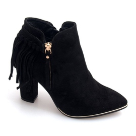 Wildleder High Heel Stiefel A989 Schwarz