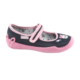 Befado Kinderschuhe 114X352 marineblau rosa grau