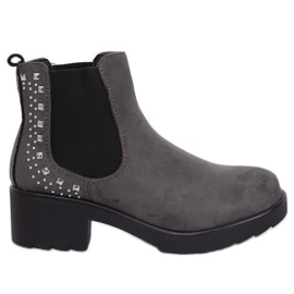 Graue Chelsea-Boots mit Nieten Z175 Grau