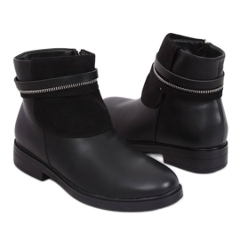 Schwarze Chelsea-Boots für Damen HFN-2276-2 Schwarz