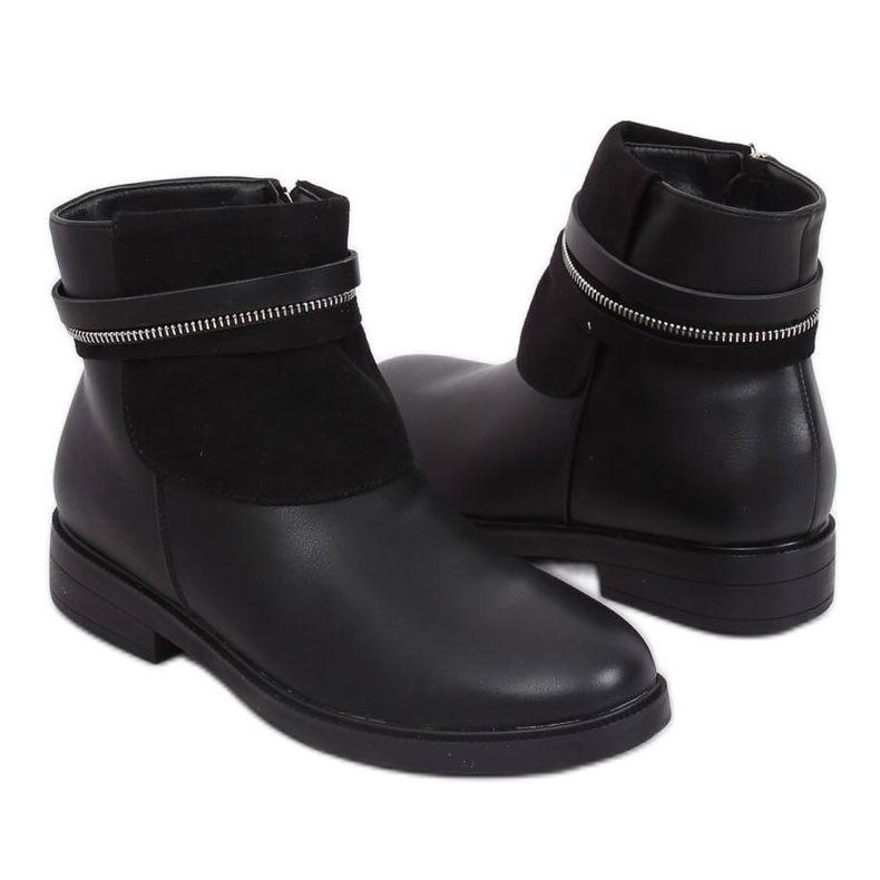Schwarze Chelsea-Boots für Damen HFN-2276-2 Schwarz