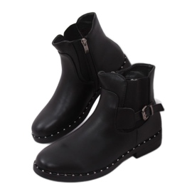 Schwarze Chelsea-Boots für Damen HFN-2279 Schwarz