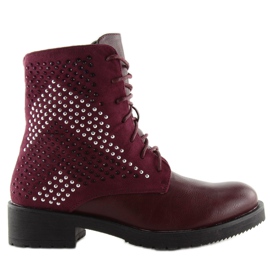 FC-H65 Wine kastanienbraune Stiefel für Damen rot