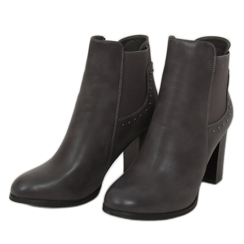 Klassische graue High Heels grau 88097 Grau