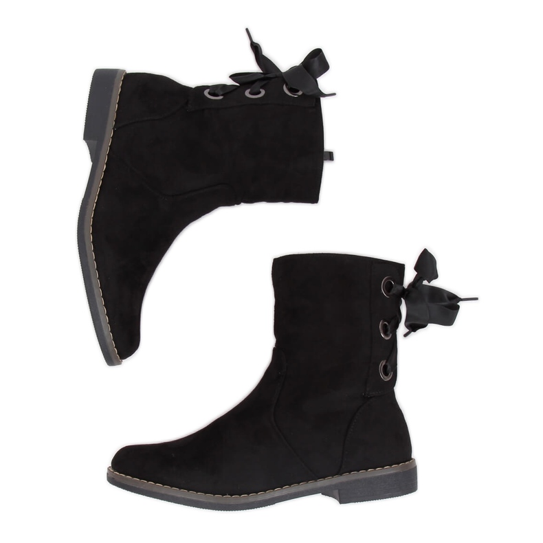 Schwarze flache Absätze 5696 Schwarz