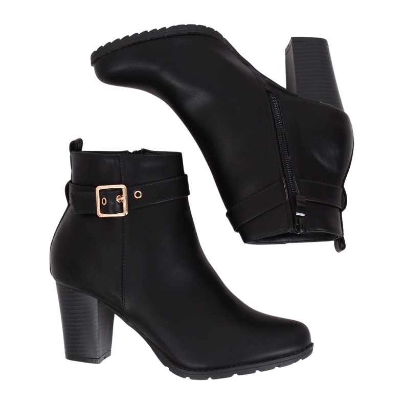 Schwarze Stiefel mit hohen Absätzen F169 Schwarz