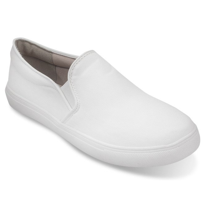 Klassische Slip On Q1-41 Weiße Turnschuhe