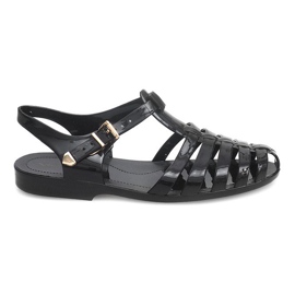Meliski PT36 Schwarze Römersandalen