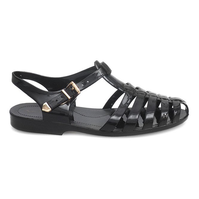 Meliski PT36 Schwarze Römersandalen