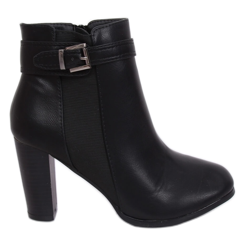 Schwarz F815-2 Schwarze Stiefel mit hohen Absätzen