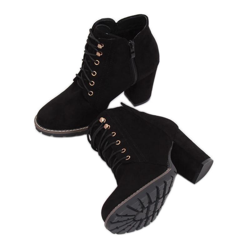 Schwarze Stiefel mit hohen Absätzen 995-30 Schwarz