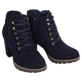 Marineblaue Stiefel mit hohen Absätzen 995-30 Navy navy blau