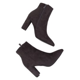 Graue Stiefel mit hohen Absätzen NS039P Grau