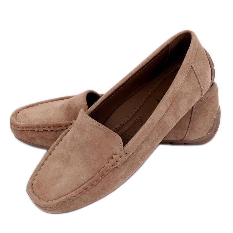Beige Slipper für Damen R812-1 Khaki braun mehrfarbig