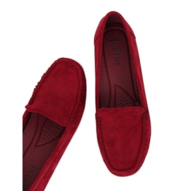 Kastanienbraune Loafer für Damen R812-1 Wine rot