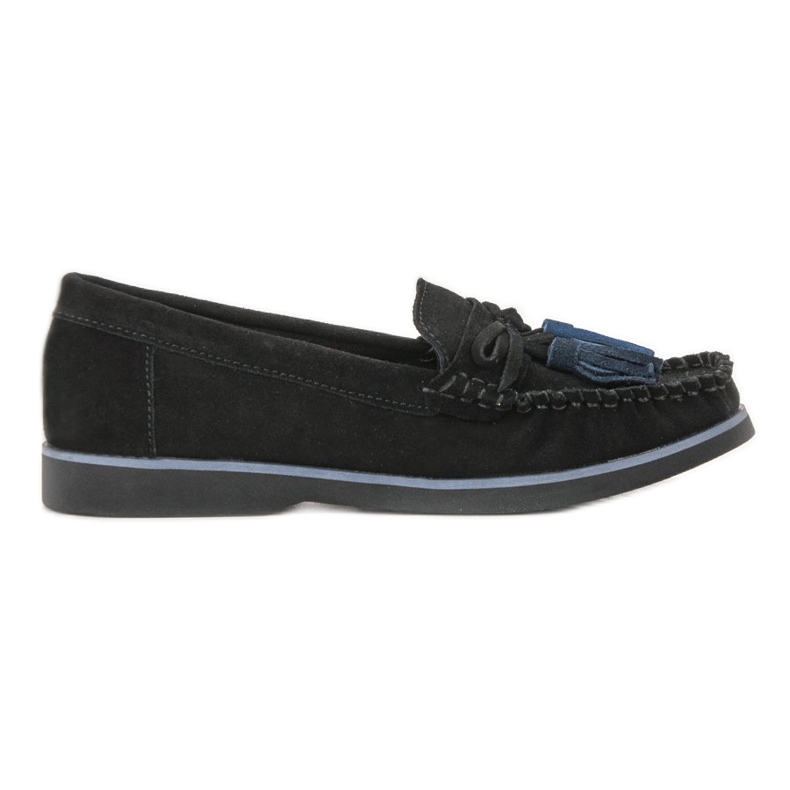 Filippo Loafer aus Leder mit Fransen schwarz