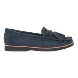 Filippo Loafer aus Leder mit Fransen blau