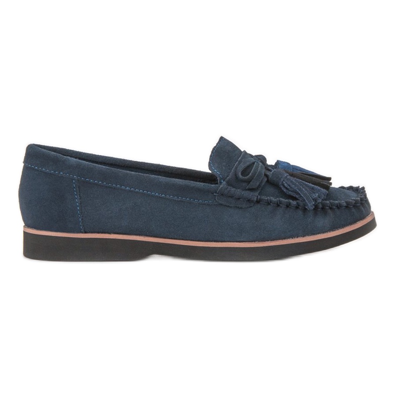 Filippo Loafer aus Leder mit Fransen blau