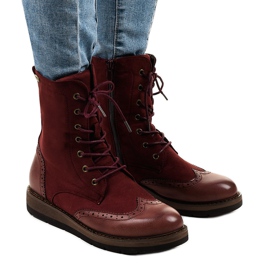 Trappers Stiefel für Damen bordeaux C366 rot