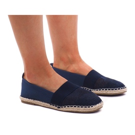 Durchbrochene Espadrilles Sneakers 188-38 Marineblau
