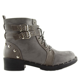 Grau Schnürstiefel L3382 Grau