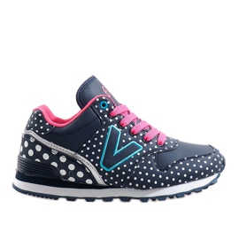 Marineblaue Sportschuhe B1573-3 navy blau grau