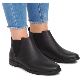 Schwarze Stiefeletten mit Radiergummi 951-PA