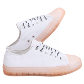 Weiße und rosafarbene Damensneaker B111-2 WEISS / PINK