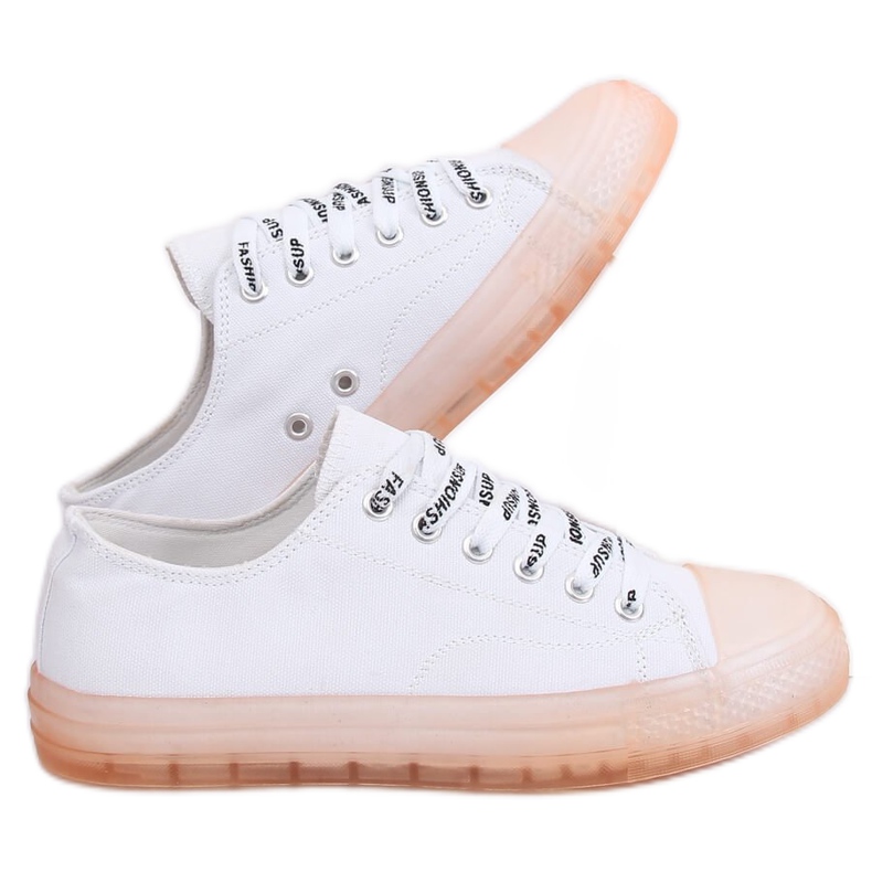 Weiße und rosafarbene Damensneaker B111-2 WEISS / PINK